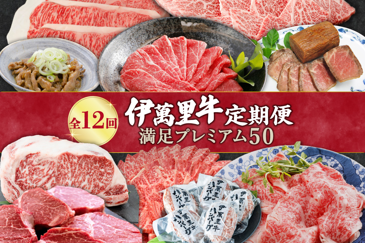 伊万里牛満足プレミアム50 定期便【12回コース】 ヒレ ステーキ 焼肉 しゃぶしゃぶ 999-J1759