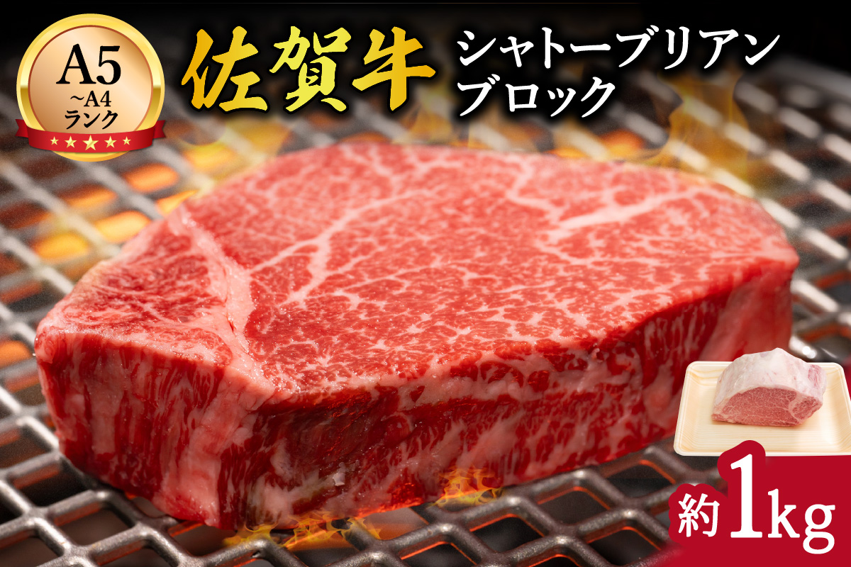 佐賀牛 シャトーブリアン ブロック 1kg 100-J881