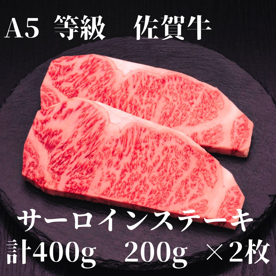【佐賀牛】 A5等級 佐賀牛 サーロイン ステーキ 400g（200g×2枚） 175-J925