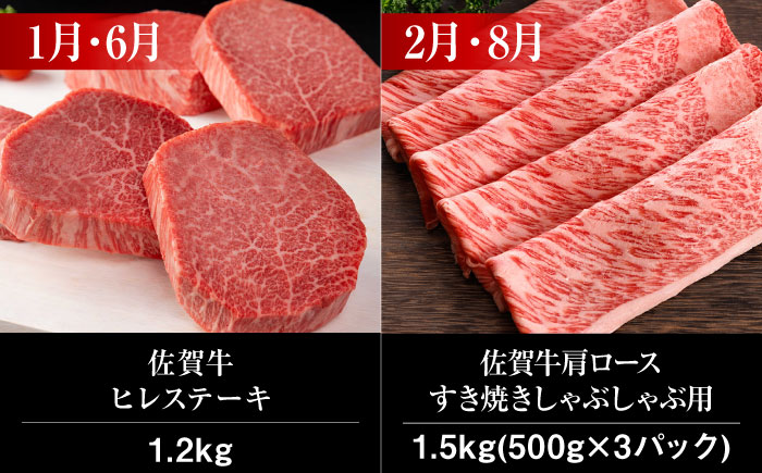 【全12回】 A5ランク 佐賀牛 最上級 プレミアム 定期便 約4-6人前 総計15.4kg 100万 /焼肉どすこい [UCC003] 最高級 牛肉 肉 ステーキ スライス ローストビーフ ヒレ
