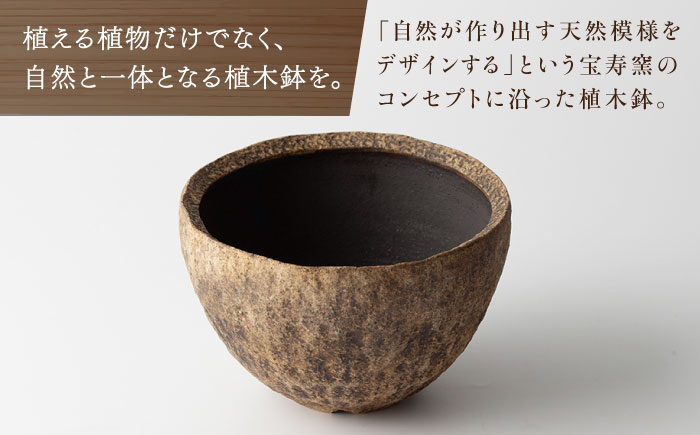 【宝寿窯】植木鉢（大）moon [UCN025-3] フラワーポット インテリア 雑貨 やきもの 陶磁器 moon