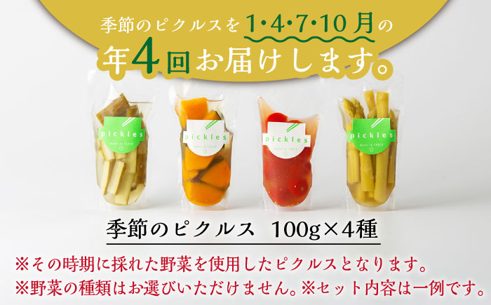 【4回定期便】季節のピクルス 4種セット /おかわりのうえん [UDD004] 漬物 加工品 惣菜 野菜