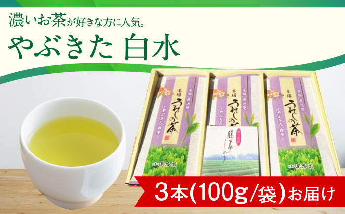 【一番摘み茶葉使用】うれしの茶 3本入（やぶきた 白水 100g×3本） /お茶の深香園 [UAF010] 茶 お茶 緑茶 日本茶 煎茶