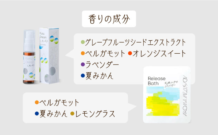 アロマフレグランススプレー（大楠と眠る）・Release 武雄レモングラスバスパウダー /愛まんてん [UBD010] 雑貨