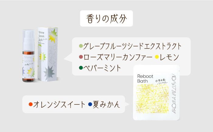 アロマフレグランススプレー（柑橘フレッシュ）・Reboot佐賀柑橘バスパウダー /愛まんてん [UBD011] 雑貨