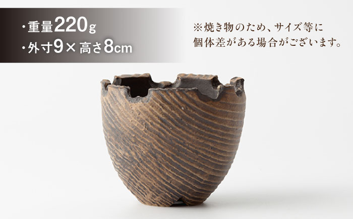 【宝寿窯】植木鉢（小）cera wood [UCN026-2] フラワーポット インテリア 雑貨 やきもの 陶磁器 cera wood