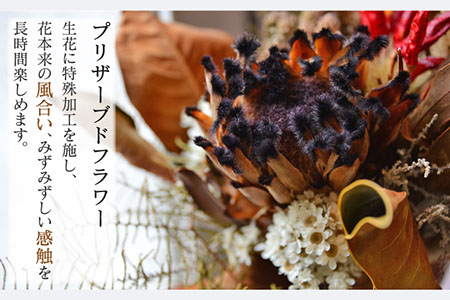 【飾るだけでお部屋を華やかに！】プリザーブドフラワー ミツマタとプロテアの2WAYスワッグ /はなぜん [UDC001] 壁飾り 花 インテリア プレゼント ギフト