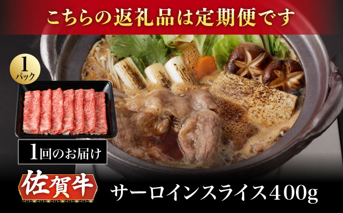 【2026年2月開始】【12回定期便】A5等級 佐賀牛 サーロインスライス 400g（400g×1パック）/ナチュラルフーズ [UBH112]