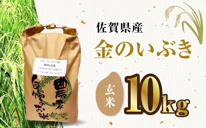 栽培期間中農薬不使用 令和6年産 金のいぶき 玄米 10kg 武雄市/鶴ノ原北川農園 [UDL022]