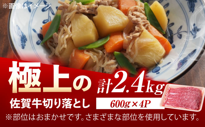 佐賀牛 切り落とし 2.4kg（600g×4p） /MKミート武雄 [UEM038]