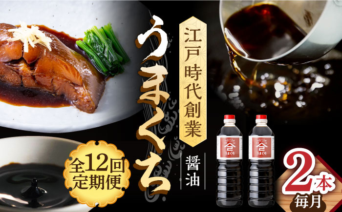 【12回定期便】なるせみそ・しょうゆ うまくち醤油 1L×2本 /角味噌醤油 [UAX034] 醤油