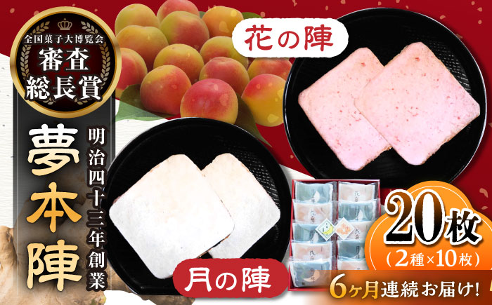 【6回定期便】夢本陣 20枚（2種×10枚） /恵比須堂 [UBQ015] お菓子 煎餅 せんべい 和菓子