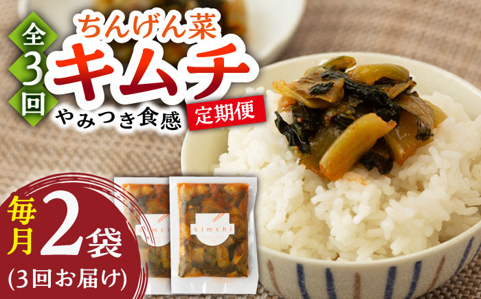 【3回定期便】ちんげん菜キムチ 2袋セット /おかわりのうえん [UDD006] 漬物 チンゲンサイ キムチ 野菜
