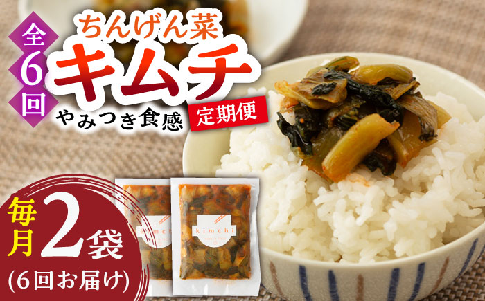 【6回定期便】ちんげん菜キムチ 2袋セット /おかわりのうえん [UDD007] 漬物 チンゲンサイ キムチ 野菜
