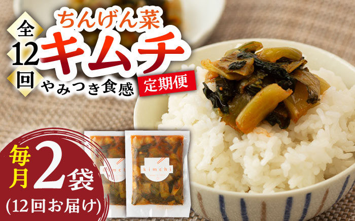 【12回定期便】ちんげん菜キムチ 2袋セット /おかわりのうえん [UDD008] 漬物 チンゲンサイ キムチ 野菜