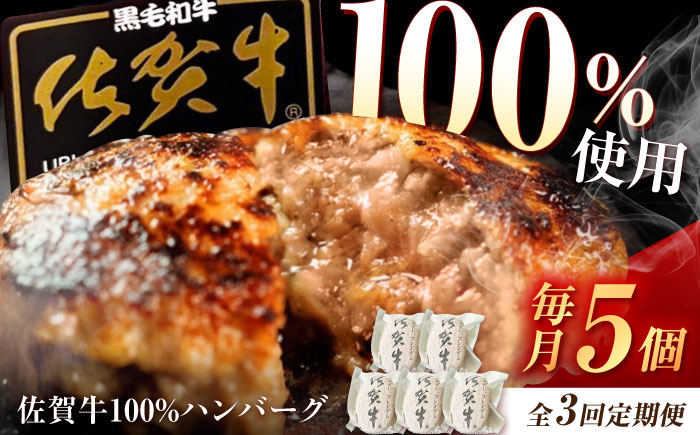 【3回定期便】佐賀牛ハンバーグ 150g×5個（真空・個包装） /MKミート武雄 [UEM008]