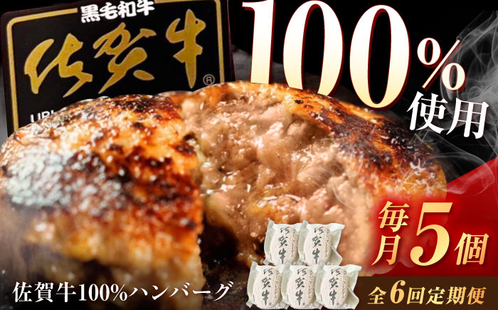 【6回定期便】佐賀牛ハンバーグ 150g×5個（真空・個包装） /MKミート武雄 [UEM009]