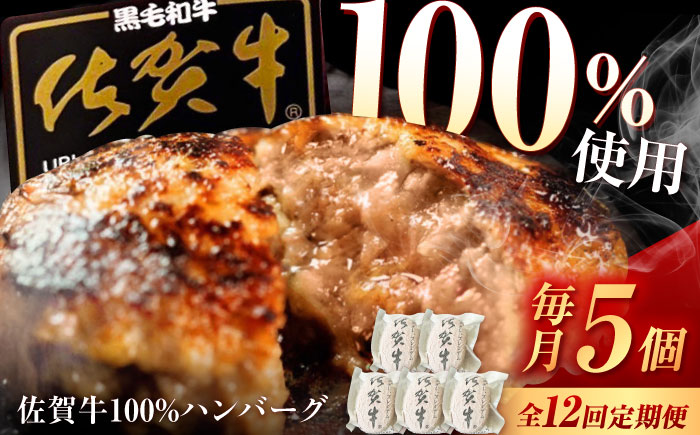 【12回定期便】佐賀牛ハンバーグ 150g×5個（真空・個包装） /MKミート武雄 [UEM010]