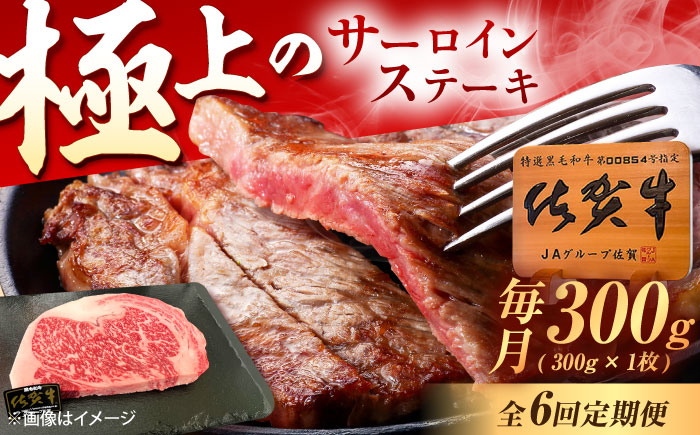 【6回定期便】佐賀牛 サーロインステーキ 300g（300g×1枚） /MKミート武雄 [UEM018]