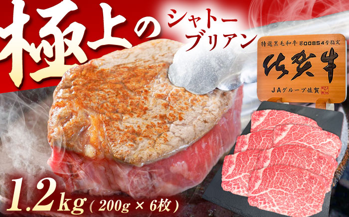 佐賀牛 シャトーブリアン 1.2kg（200g×6枚） [UEM060]