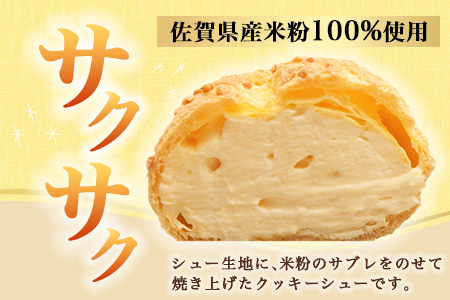 AA-25　にっこり笑顔のグルテンフリースイーツ♪米粉100％お米のシュークリーム5個入★小麦粉不使用・モッチリ新食感／冷凍配送／老舗洋菓子店ひのでや監修｜佐賀県鹿島市 送料無料
