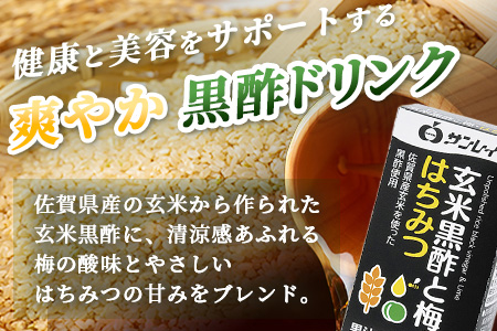 B-153 玄米黒酢と梅はちみつ 125ml×24本 清涼飲料水 サンレイ 紙パック 飲料 飲み物 佐賀県 鹿島市 さわやか サッパリ 健康 美容 抗酸化作用 リピーター 美味しい 人気送料無料
