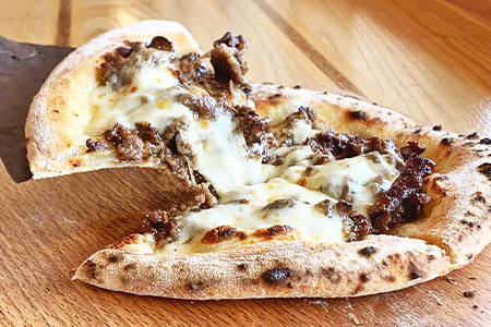 D-156　石窯焼きピザ4枚セット（佐賀牛、佐賀牛ハッシュドビーフ）