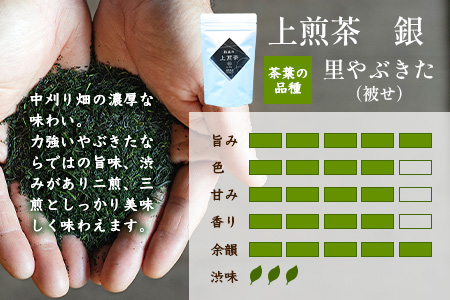 うれしの茶 上煎茶「銀」 90g × 1本（リーフ） ＆ 釜炒茶 70g × 1本（リーフ）A-200