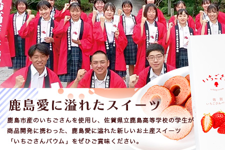 佐賀いちごさんバウム 5個入り 5箱 合計25個 バウムクーヘン バームクーヘン 焼菓子 スイーツ お菓子 佐賀 鹿島 九州 ご当地スイーツ B-815