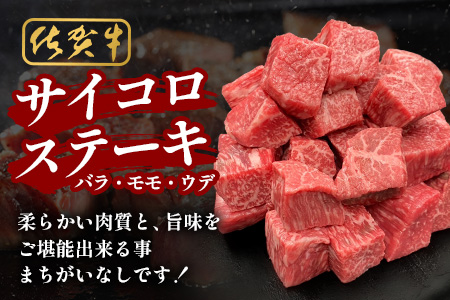 佐賀牛サイコロステーキ 500g（バラ、モモ、ウデ）B-830