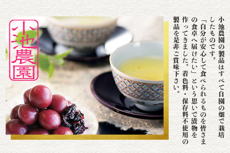 《小池農園》小梅の紅梅漬・小梅の天然しそ漬・紅梅漬３種類セット（各300g） B-467