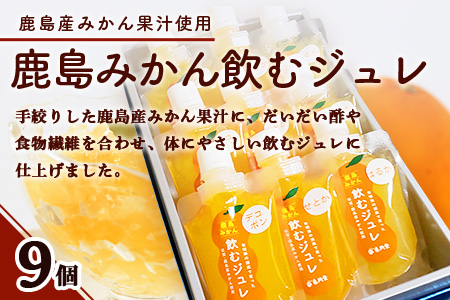鹿島みかん 飲むジュレ（9本セット） ミカン ジュレ ジュース 果汁飲料 B-654