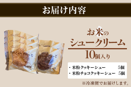B-480　米粉のクッキーシューと米粉のチョコクッキーシュー10個詰め合わせ　【バレンタイン・ホワイトデー対応可】