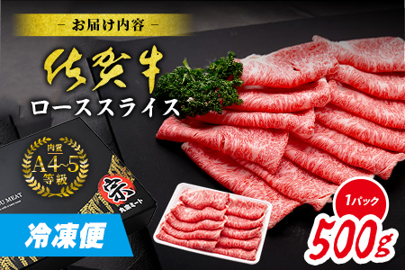 【A5A4等級 佐賀牛ローススライス 500g】高級 ブランド牛 国産黒毛和牛 厚切り 贅沢グルメ 牛肉 肉 単身 家族 贈答用にも◎ 佐賀県鹿島市 送料無料 C-143