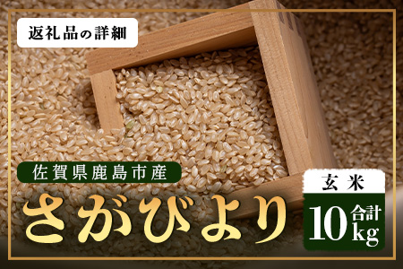 【鹿島市産】＼生産者直送／ さがびより 玄米10kg　さがびより 佐賀県産さがびより 佐賀県鹿島市 お米 米 精米 玄米 ふるさと納税 お米 ご家庭用米 主食ギフト 美味しいお米 お取り寄せ 贈答用米 食卓応援　D-249 玄米10kg
