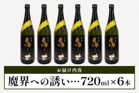 【芋焼酎】甘蕉 魔界への誘い 720ml×6本 [焼酎 芋焼酎 お酒 酒 甘蕉 バナナ 黄麹 麹 香り 爽やか 甘さ 果実香 おすすめ 人気 送料無料] E-142