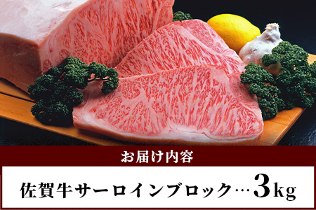 佐賀牛A5ランク サーロインステーキブロック肉3kg V-52