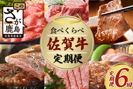 【初回は1月スタート】【定期便6回】佐賀牛 食べ比べ 定期便 6ヶ月 6ヵ月 焼肉 焼き肉 すきやき すき焼き しゃぶしゃぶ サイコロステーキ ステーキ L-39