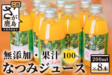 B-123　無添加100％南津海（なつみ）ジュース（200ｍｌ×8本）