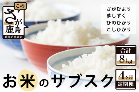 C-55　お米のサブスク（定期便）４か月コース（2kg×4回）