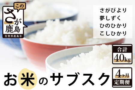 H-15　お米のサブスク（定期便）４か月コース（10kg×4回）