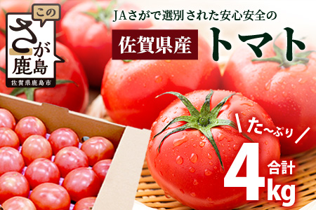 佐賀県農業協同組合 施設トマト部会 佐賀県産トマト約4kg【3月上旬～5月下旬随時出荷予定】 JAトマト [野菜 トマト 新鮮 サラダ 生野菜 とまと栄養 おすすめ 送料無料]B-805