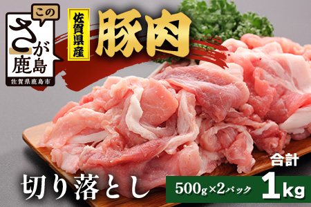 【配送月指定対応可】佐賀県産 豚肉 切り落とし 500g×2（合計1kg）B-865 お肉 焼肉 炒め物 しゃぶしゃぶ 年内発送 年末配送 切り落し 切落し 切りおとし