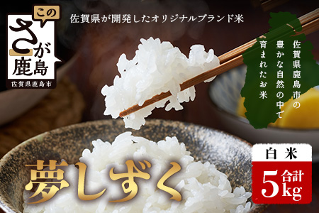 【鹿島市産】＼生産者直送／ 夢しずく 白米5kg　夢しずく 佐賀県産夢しずく 佐賀県鹿島市 お米 米 精米 玄米 ふるさと納税 お米 ご家庭用米 主食ギフト 美味しいお米 お取り寄せ 贈答用米 食卓応援　C-151 白米5kg