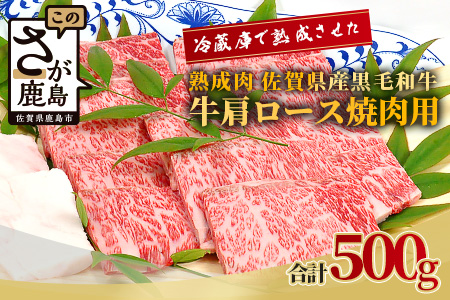 E-49  【熟成肉】佐賀県産黒毛和牛 牛肩ロース 焼肉用 500ｇ