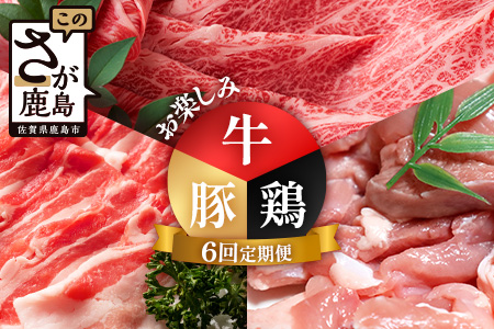 合計5.42kg 定期便 6回 佐賀の牛・豚・鶏 お楽しみ定期便 I-42