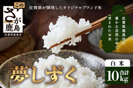 【鹿島市産】＼生産者直送／ 夢しずく 白米10kg　夢しずく 佐賀県産夢しずく 佐賀県鹿島市 お米 米 精米 玄米 ふるさと納税 お米 ご家庭用米 主食ギフト 美味しいお米 お取り寄せ 贈答用米 食卓応援　D-248