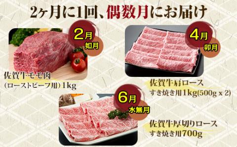 【定期便】佐賀牛極みコース 隔月（2ヶ月に1度) お肉の定期便