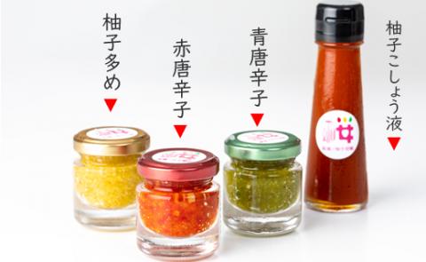 自家製栽培の地元人気の柚子こしょうセット（4種類） オリジナル 調味料 地元で人気 柚子胡椒  ゆず 柚子 こしょう 胡椒 佐賀 送料無料