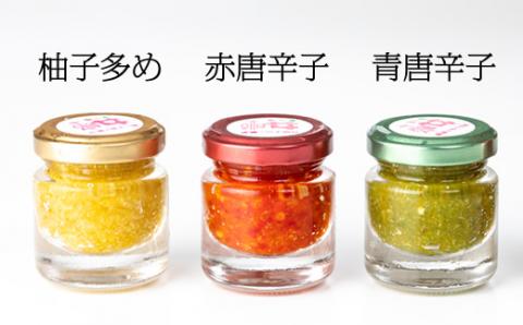 桜城ノゆず胡椒（3色セット）新鮮 柚子 手作り 新鮮 辛味 旨味 味くらべ 九州 うどん おでん お取り寄せ